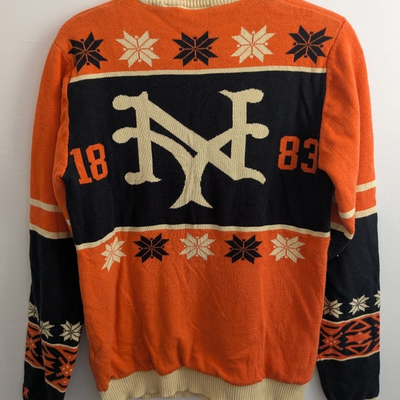 MLB New York Giants Baseball Vintage Holiday Sweater by Cooperstown Collection - Picture 2 of 10